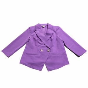 90s Vintage Carole Wren Tailored Blazer Jacket (Dark Lavender) Size M